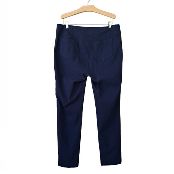 J. McLaughlin Masie Slim tapered Leg Stretch Pull-On Pants Size 12 Navy Blue - Picture 4 of 8
